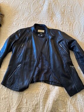Michael Kors Black Leather Moto Jacket